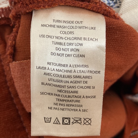 Anthropologie Pilcro High Rise Skinny Pants Corduroy Rust Orange size 26 - Picture 15 of 16